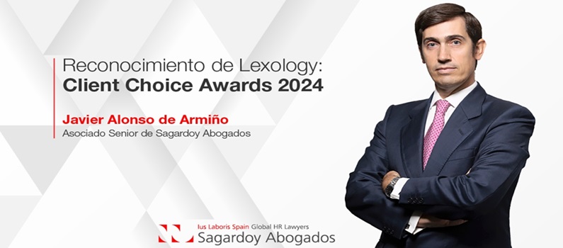 Javier Alonso de Armiño, Abogado Asociado en Sagardoy, galardonado por Lexology Client Choice Awards 2024