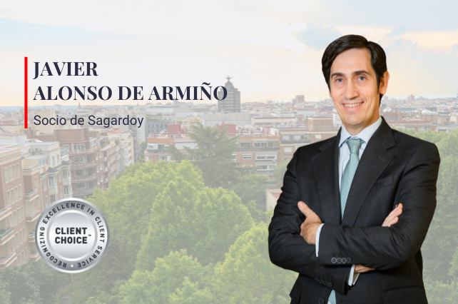 Javier Alonso de Armiño, Abogado Asociado en Sagardoy, galardonado por Lexology Client Choice Awards 2024