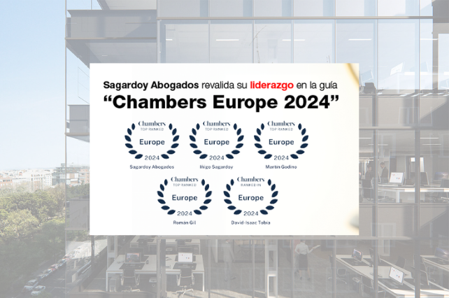 Sagardoy Abogados Renews Its Leadership in the Chambers Europe 2024 Guide