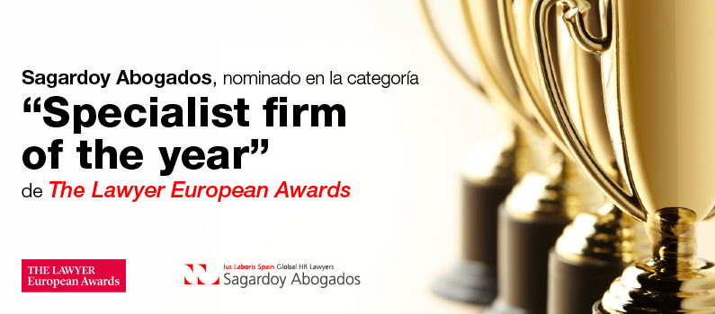 Sagardoy Abogados finalista en los Premios The Lawyer, en la categoría European Specialist Law Firm of the Year