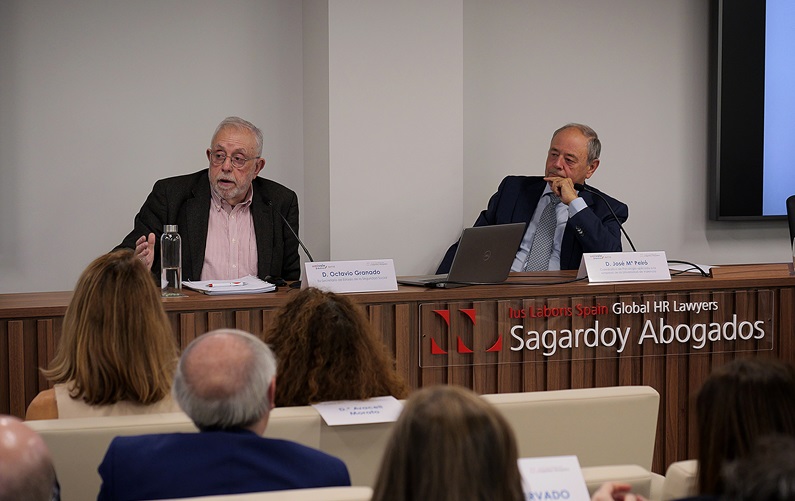 José María Peiró, Catedrático de Psicología aplicada a la empresa de la Universidad de Valencia, y Octavio Granado, Ex-secretario de Estado de la Seguridad Social en el XVIII Foro RRHH